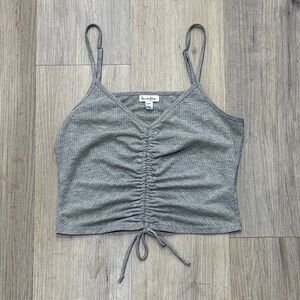 Gray Ruched Crop Top